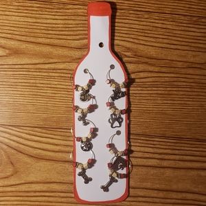 New Dog Lover Wine/Beverage Charms set of 8